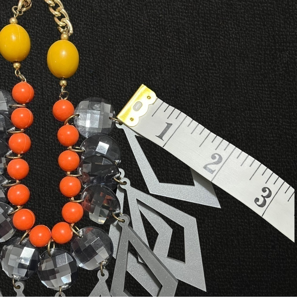 Artisan Modern Deco Mix Material Statement Neckla… - image 5